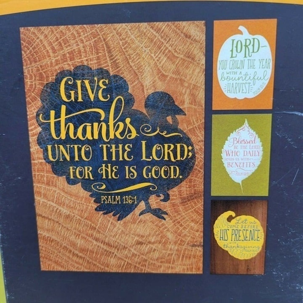 DaySpring Thanksgiving Cards 12 Count Orange Brown Scripture Assorted Designs - Picture 3 of 3